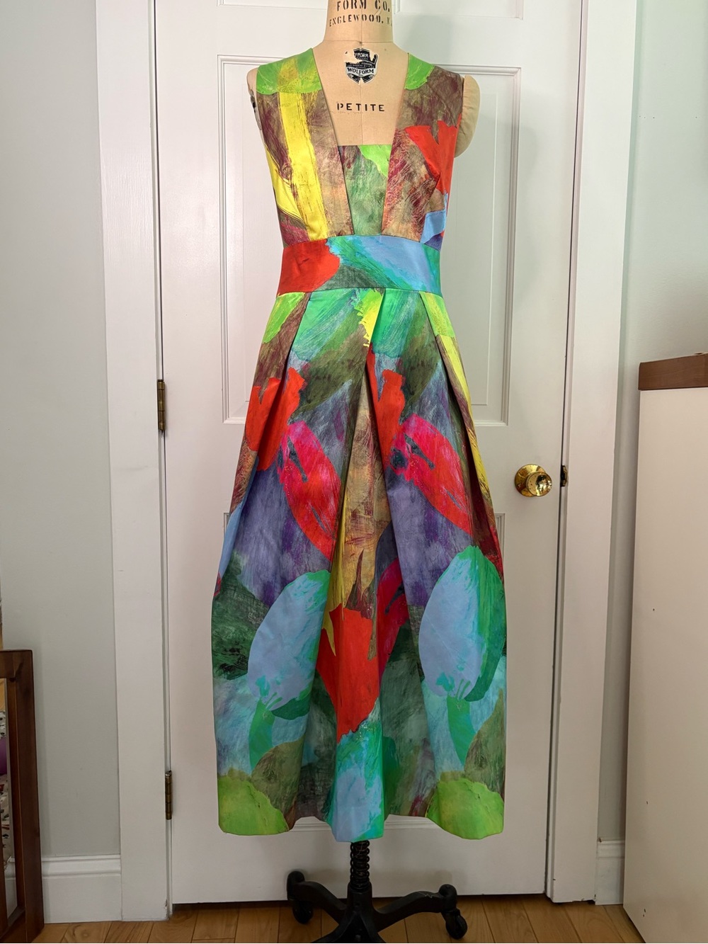 Milly Multicolor Floral-Print Sleeveless Midi Dress